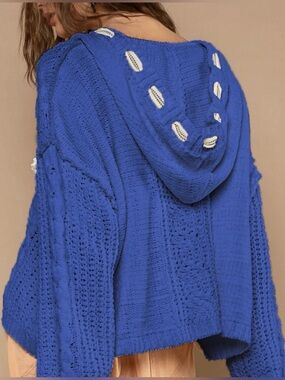 POL Cropped Knit Hoodie